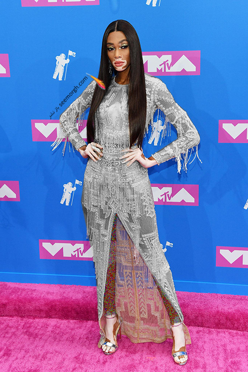 مدل لباس وینی هارلو Winnie Harlow در جوایز ام تی وی MTV VMAs 2018,مدل لباس,مدل لباس در جوایز ام تی وی