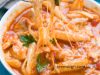 سوپ پنیری مرغ و پاستا