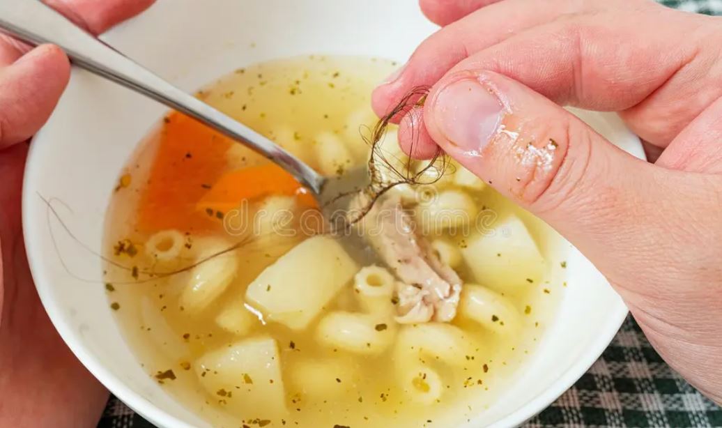 تعبیر خواب مو در غذا