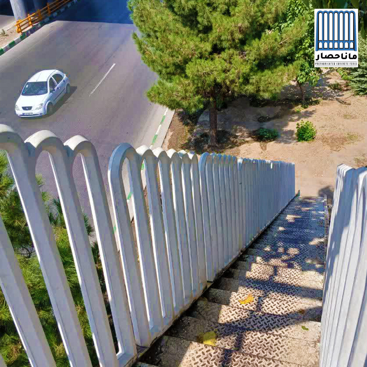 نرده بتنی پل عابر ماناحصار