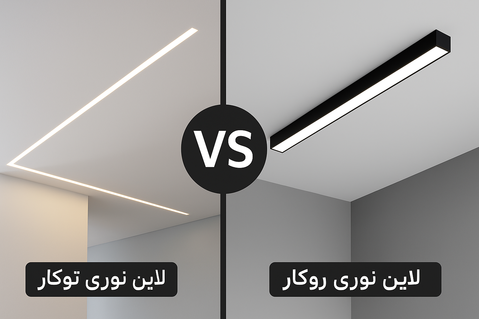 لاین نوری توکار بهتر است یا روکار؟