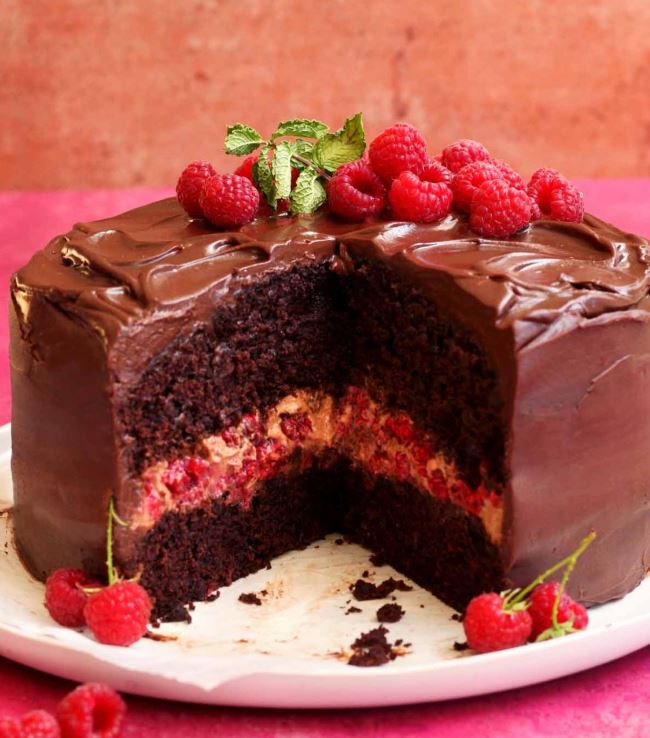 طرز تهیه کیک شکلاتی با سس تمشک