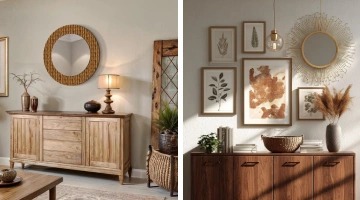 اصول چیدمان تابلو، آینه و دیوارکوب بالای میز کنسول