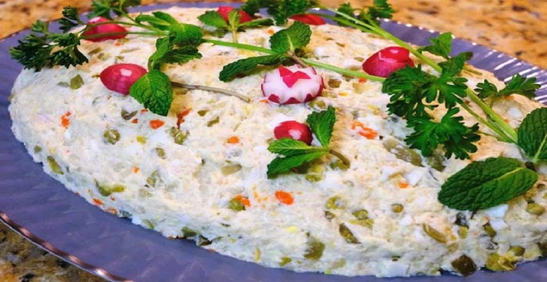پیش غذا سالاد الویه سبک شده مخصوص افطار