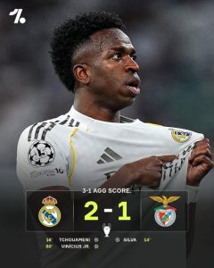 رئال مادرید 2–1 بنفیکا