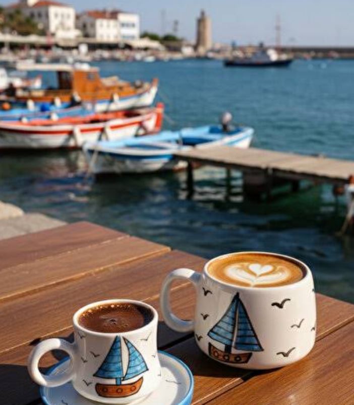 قایق در فال قهوه