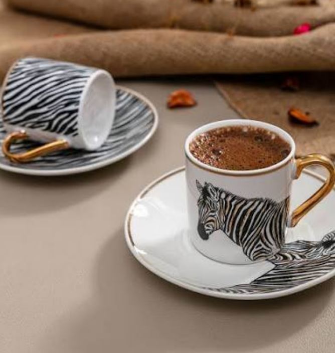 گورخر در فال قهوه در نعلبکی
